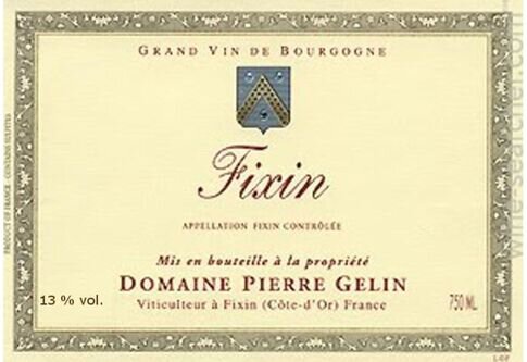 Domaine Pierre Gelin Fixin