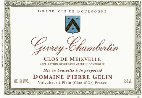 Domaine Pierre Gelin Gevrey-Chambertin Clos de Meixvelle