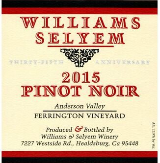 Williams Selyem Anderson Valley Pinot Noir Ferrington Vineyard