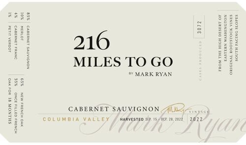 Mark Ryan Cabernet Sauvignon 216 Miles To Go Columbia Valley