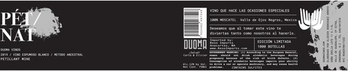 DuoMa Valle de Guadalupe Pet Nat Vino Espumoso Blanco