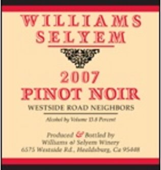 Williams Selyem Pinot Noir Westside Road Neighbors
