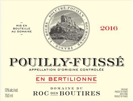 Domaine du Roc des Boutires Pouilly-Fuisse En Bertilionne
