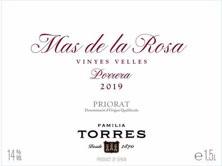 Familia Torres Priorat Mas De La Rosa Porrera Vinyes Velles