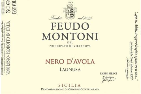 Feudo Montoni Nero d Avola Lagnusa Sicilia DOC