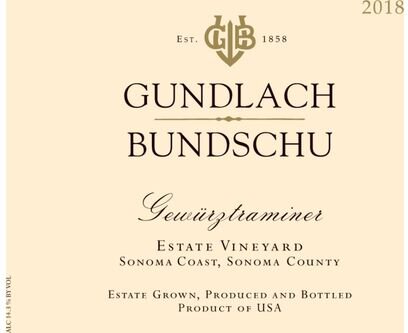 Gundlach Bundschu Gewurztraminer Estate Vineyard Sonoma Coast