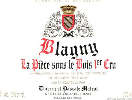 Domaine Matrot Blagny 1er Cru La Piece Sous Le Bois