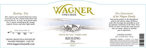 Wagner Vineyards Dry Riesling
