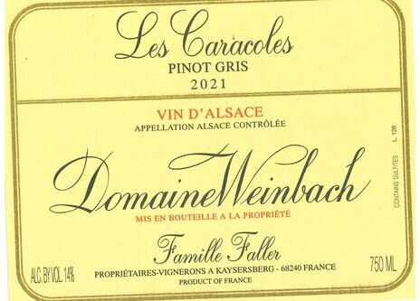 Domaine Weinbach Vin D'Alsace Pinot Gris Les Caracoles