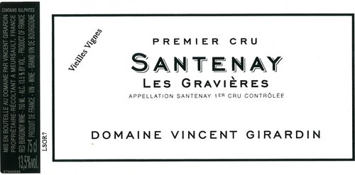 Maison Vincent Girardin Santenay 1er Cru Les Gravieres Vieilles Vignes