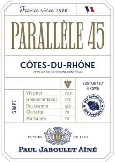Paul Jaboulet Aine Cotes du Rhone Parallele 45 Blanc