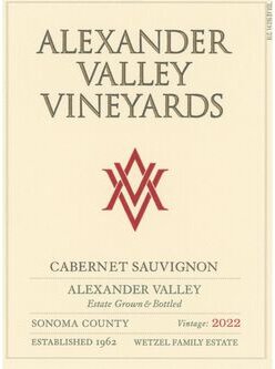 Alexander Valley Vineyards Cabernet Sauvignon Wetzel Family Estate Alexander Valley