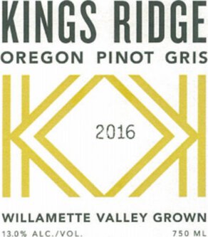Kings Ridge Pinot Gris Willamette Valley