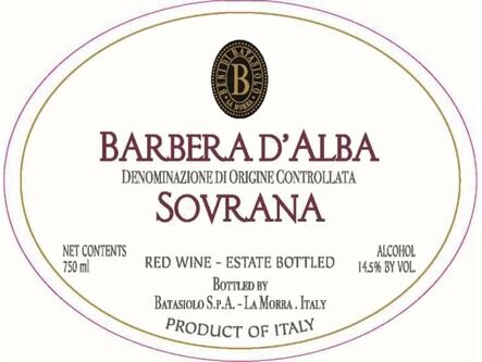 Beni di Batasiolo Barbera d'Alba Sovrana