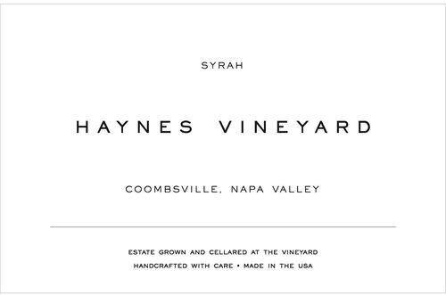 Haynes Vineyard Syrah Forgeron Coombsville