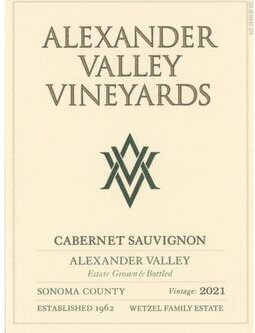 Alexander Valley Vineyards Cabernet Sauvignon Estate Organically Grown Alexander Valley