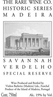 Rare Wine Co. Historic Series Savannah Verdelho Special Reserve Madeira