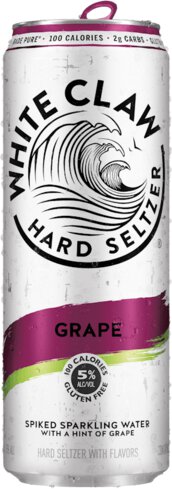WHITE CLAW GRAPE HARD SELTZER CANS