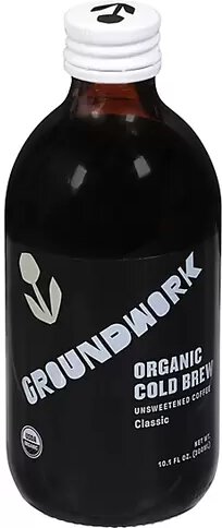GroundWork Organic Cold Brew Unsweetend Coffee 10oz bottle