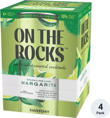 On The Rocks Lime Margarita 4 Pack