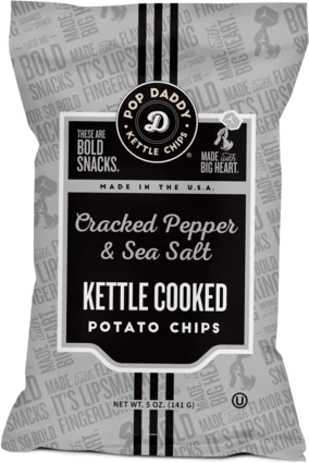 Pop Daddy Kettle Cooked Chips Pepper & Sea salt