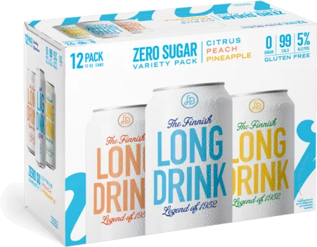 Long Drink Cocktail Variety Pack Zero Sugar (Citrus/Peach/Pineapple)