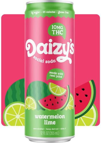 Daisys Social Soda Watermelon Lime 10mg Thc