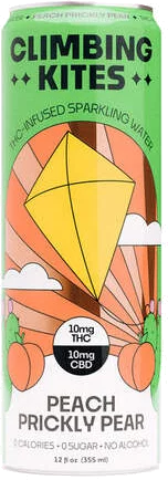 Climbing Kites Peach Prickly Pear 10mg THC Sparkling Water