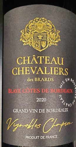 Chateau Chevaliers Des Brards Blaye Bordeaux