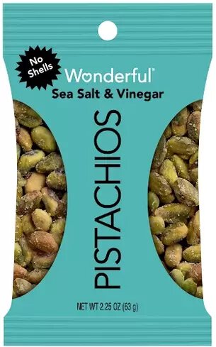 Wonderful Pistachios Sea Salt & Vinegar No Shell Bag