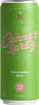 Flora Canna Spritz Watermelon Mint 3mg THC 12OZ - O'Darby's Liquor