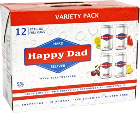 Happy Dad Hard Seltzer 12 Pack Variety