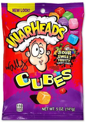 Warheads Sour Sweet Fruity Mix Cubes Chewy Candy