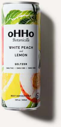 OHHO Botanicals White Peach & Lemon 10mg THC Seltzer