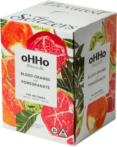 OHHO Botanicals Blood Orange & Pomegranate 10mg THC Seltzer