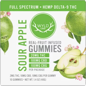 Wyld Thc Cbd Sour Apple 20mg Gummies
