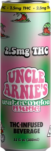 Uncle Arnies Watermelon Wave 2.5mg THC Infused Beverage