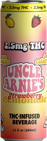Uncle Arnies Strawberry Lemonade 2.5mg THC Infused Beverage