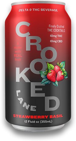 Crooked Bev Strawberry Basil 10mg THC + 10mg CBD