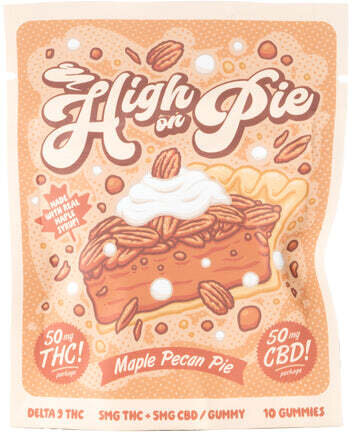 HIGH ON PIE MAPLE PECAN PIE 5MG THC 5MG CBD GUMMIES