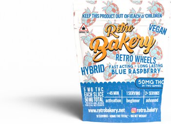 Retro Bakery Blue Raspberry Gummy Wheels 5mg Thc