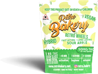 Retro Bakery Sour Apple Gummy Wheels 5mg Thc