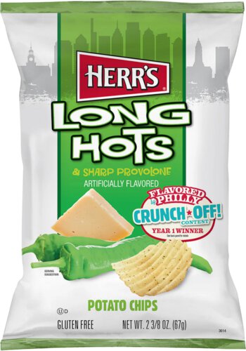 Herr's Philly Long Hots & Sharp Provolone Flavored Ripple Chips