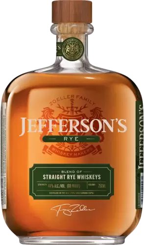 Jefferson's Blend of Straight Ryes Distilled in TN, IN, & Canada