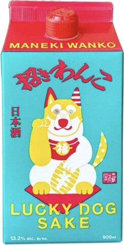 Maneki Wanko Lucky Dog Genshu Sake Japan Carton