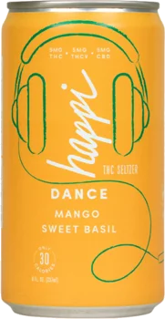 Happi Dance Mango Sweet Basil 5mg THC Seltzer