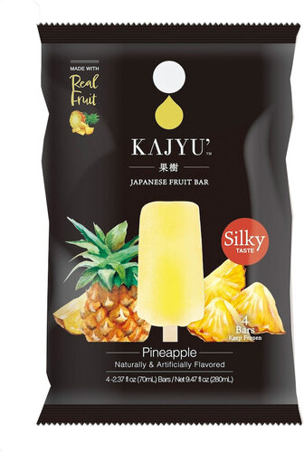 Kajyu Japanese Fruit Ice Cream Bar Pineapple 4 pk