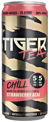 Tiger Tea Chill Strawberry Acai 5mg THC Infused Green Tea