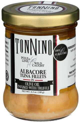 Tonnino Albacore Tuna Fillets in Olive Oil Infused with Truffle, 6.3 Ounce