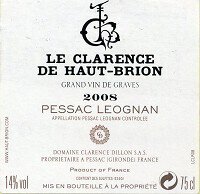 Le Clarence De Haut Brion 2009 (Case of 12 Bottles)